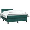 vidaXL Pat box spring cu saltea, verde &icirc;nchis, 120x210 cm, catifea