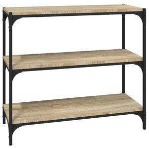 vidaXL Raft cărți, stejar sonoma 80x33x70,5 cm, lemn prelucrat și oțel