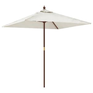 vidaXL Umbrelă soare de grădină stâlp din lemn nisipiu 198x198x231 cm
