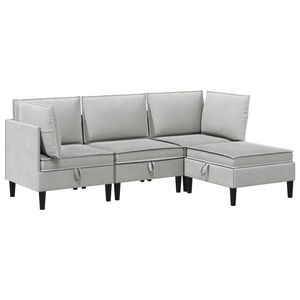 vidaXL Set de mobilier pentru living 4 buc. Gri deschis Țesătură