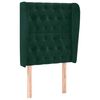 vidaXL Tăblie pat cu aripioare verde &icirc;nchis 83x23x118/128 cm catifea