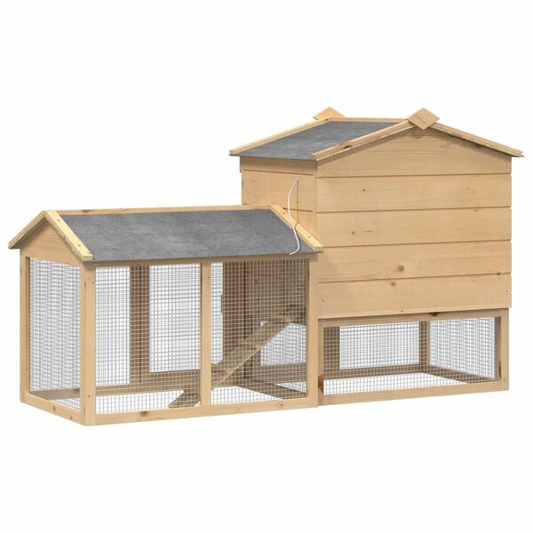 vidaXL Căsuță pentru pui 2 pcs Maro Lemn de pin masiv