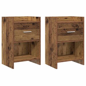 vidaXL Mese de noptieră 2 pcs Lemn vechi 40 x 30 x 60 cm
