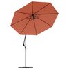vida XL P&acirc;nză de schimb umbrelă de soare consolă, cărămiziu, 350 cm