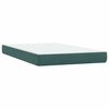 vidaXL Pat box spring cu saltea, verde &icirc;nchis, 120x210 cm, catifea