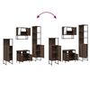 vidaXL Set mobilier de baie, 4 piese, stejar maro, lemn prelucrat