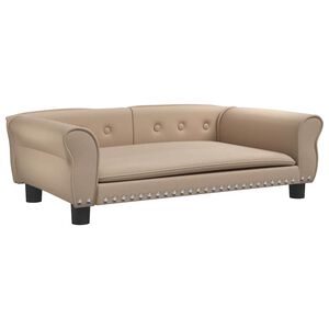 vidaXL Pat de c&acirc;ini, cappuccino, 95x55x30 cm, piele ecologică