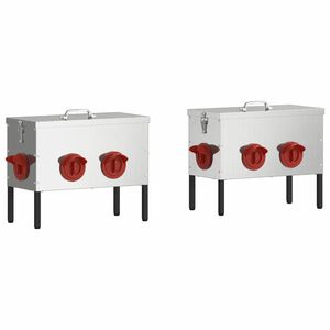 vidaXL Feeder pentru pui 2 Argintiu 41,5 x 20,5 x 33 cm 15 kg
