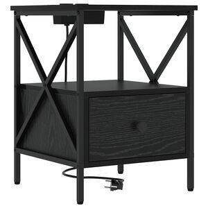 vidaXL Dulap de noapte Stejar Negru 41,5 x 40,5 x 55 cm Lemn prelucrat
