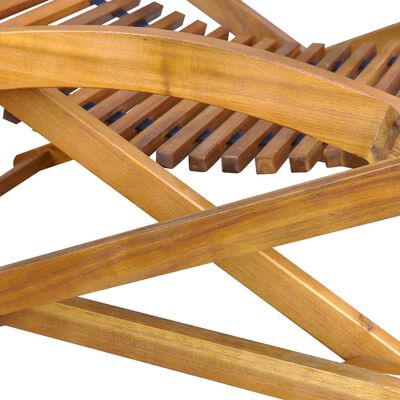 vidaXL Șezlong cu suport pentru picioare, lemn masiv de tec