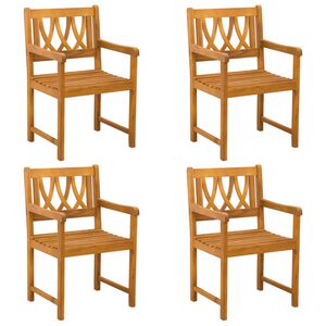 vidaXL Scaune de grădină 4 pcs natural Lemn Solid de Acacia