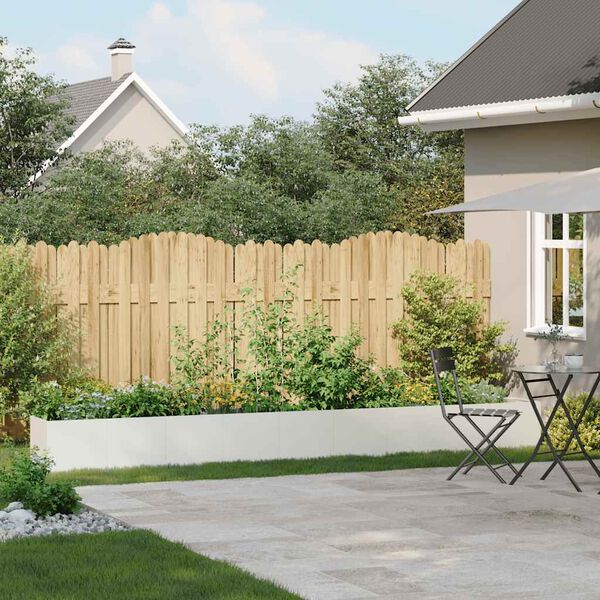 vidaXL Jardinier alb 360x40x40 cm Oțel laminat la rece