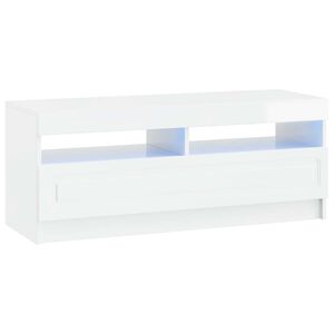 vidaXL Cabinet TV cu LED Alb foarte lucios Lemn prelucrat