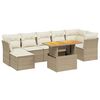 vidaXL Set canapele de grădină, 8 piese, cu perne, bej, poliratan