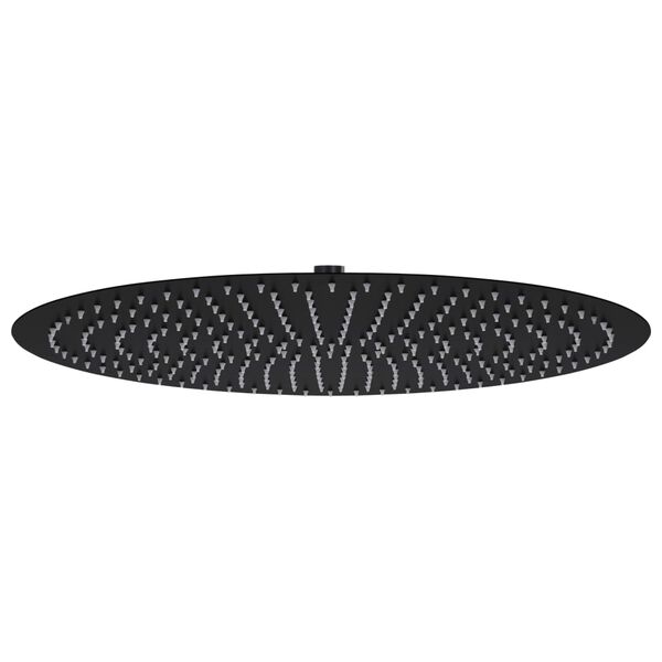 vidaXL Cap de duș tip ploaie rotund, negru, 50 cm, oțel inoxidabil
