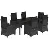 vidaXL Set mobilier de grădină cu perne, 7 piese, negru, poliratan