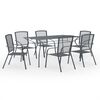 vidaXL Set mobilier de grădină, 7 piese, antracit, oțel
