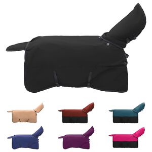 vidaXL Pătură pentru cai Verde &icirc;nchis și negru 85 cm Poliester