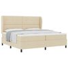 vidaXL Pat cu arcuri cu headboard Crem 200 x 200 cm țesătură