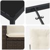 vidaXL Set de masă pentru grădină cu pernă 9 pcs Maro poliratan