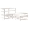 vidaXL Set mobilier relaxare de grădină, 4 piese, alb, lemn masiv pin