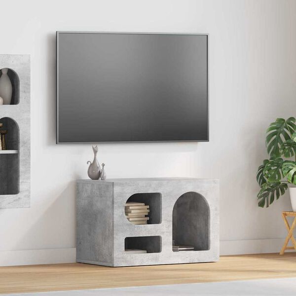vidaXL Cabinet TV Gri din beton 60 x 35 x 40 cm Lemn compozit