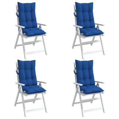vidaXL Perne scaun spătar înalt 4 buc albastru regal, țesătură Oxford