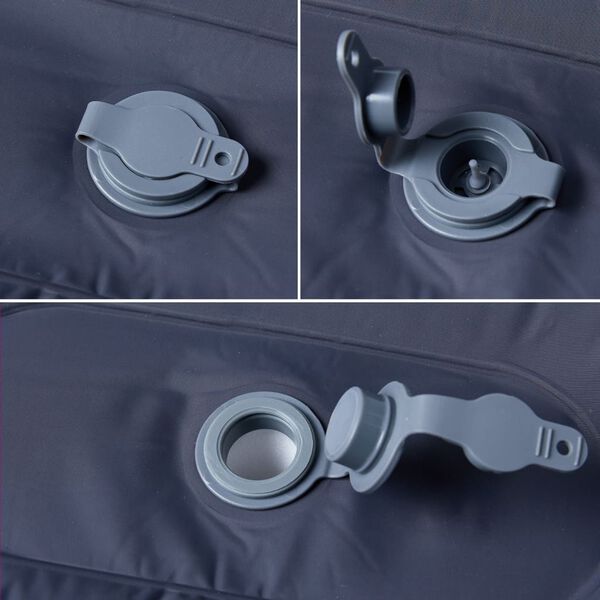 vidaXL Saltea de camping auto-gonflabilă, cu pernă, 1 persoană, gri