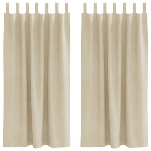 vidaXL Perdele opace 2 pcs Crem 140 x 175 cm Catifea