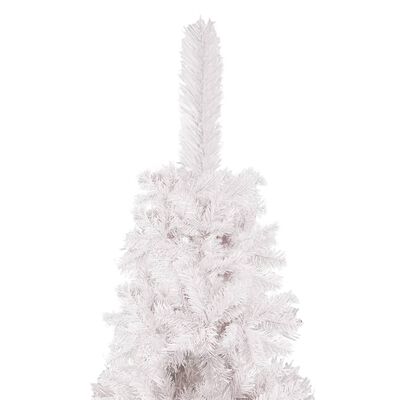 vidaXL Brad de Crăciun pre-iluminat slim, alb, 120 cm