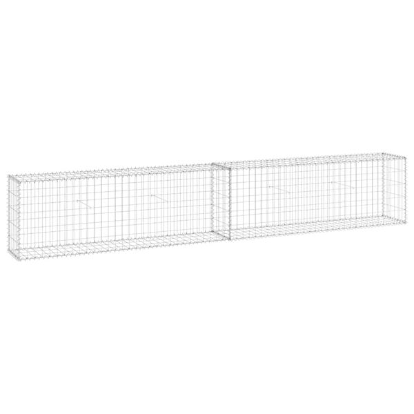 vidaXL Perete gabion cu capace, 300 x 30 x 50 cm, oțel galvanizat