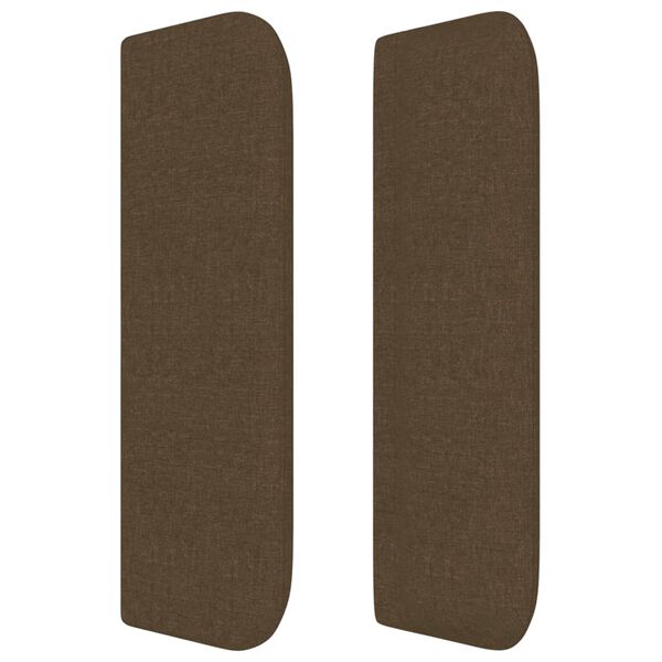 vidaXL Tăblie de pat cu aripioare maro &icirc;nchis 163x16x78/88 cm textil
