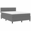 vidaXL Pat cu arcuri cu headboard Gri deschis și alb. 140 x 200 cm