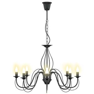 vidaXL Lustră reglabilă E14 Metal Negru &Oslash; 78 x 101 cm