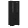 vidaXL Bufet Stejar alb și negru 69,5 x 34 x 180 cm Lemn prelucrat