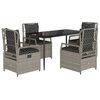 vidaXL Set mobilier de grădină cu perne, 5 piese gri deschis poliratan