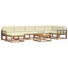 vidaXL Set de canapele de exterior cu pernă 8 pcs Natural și Crem