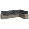 vidaXL Set canapele de grădină, 7 piese, cu perne, gri, poliratan