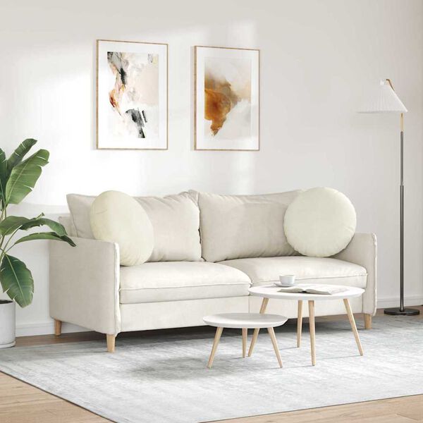 vidaXL Perne de Șezut 2 pcs Crem &Oslash; 40 x 13 cm Catifea