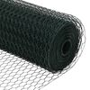 vidaXL St&acirc;lp de gard. Verde 50 x 1,4 m (plasă de 25 mm) Oțel și PVC