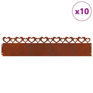 vidaXL Borduri pentru gazon 10 pcs Ruginit 103 x 0,05 x 22 cm