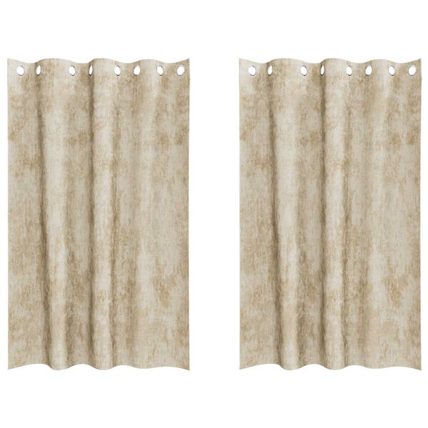 vidaXL Cortine din catifea cu perdele 2 pcs Crem 175 x 140 cm Catifea