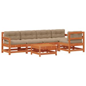 vidaXL Set de lounge pentru grădină 6 pcs Maro Ceară Lemn masiv de pin