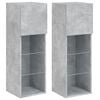 vidaXL Comode TV cu lumini LED, 2 buc., gri beton, 30,5x30x90 cm