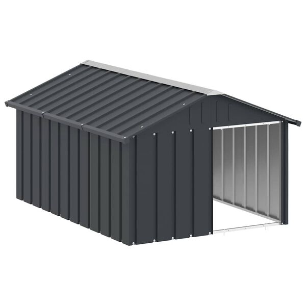 vidaXL Casă pentru câini antracit 116,5x153x81,5 cm oțel galvanizat
