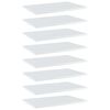 vidaXL Plăci bibliotecă, 8 buc., alb extralucios, 60 x 40 x 1,5 cm PAL