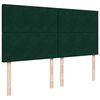 vidaXL Pat box spring cu saltea, verde &icirc;nchis, 200x200 cm, catifea