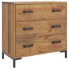 vidaXL Comodă cu sertare 75x35x70 cm, lemn masiv de pin
