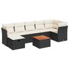 vidaXL Set mobilier de grădină cu perne, 8 piese, negru, poliratan