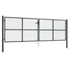 vidaXL Poartă de grădină din plasă, oțel galvanizat, gri, 400x125 cm